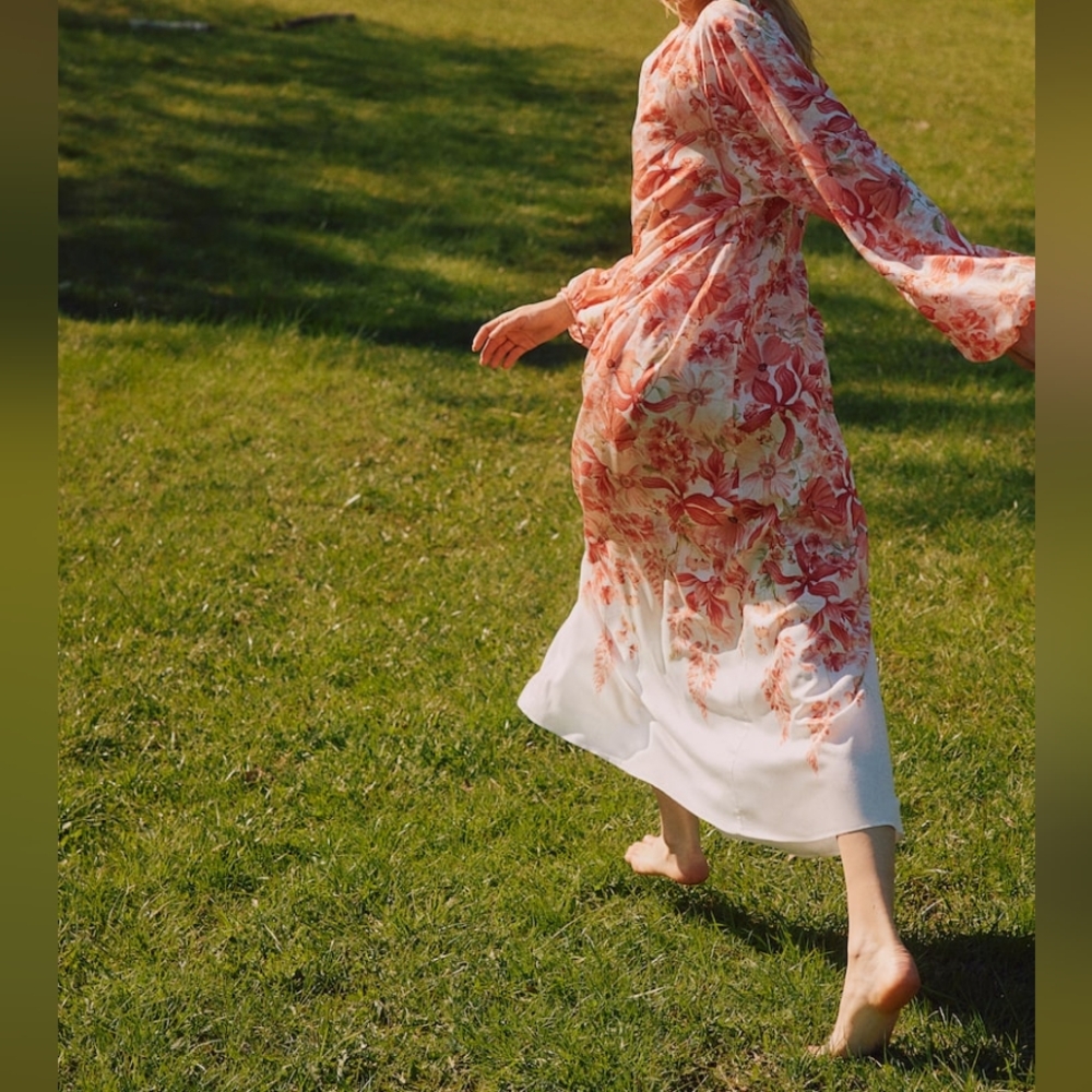 H&M Floral Maxi Dress - Pink and White